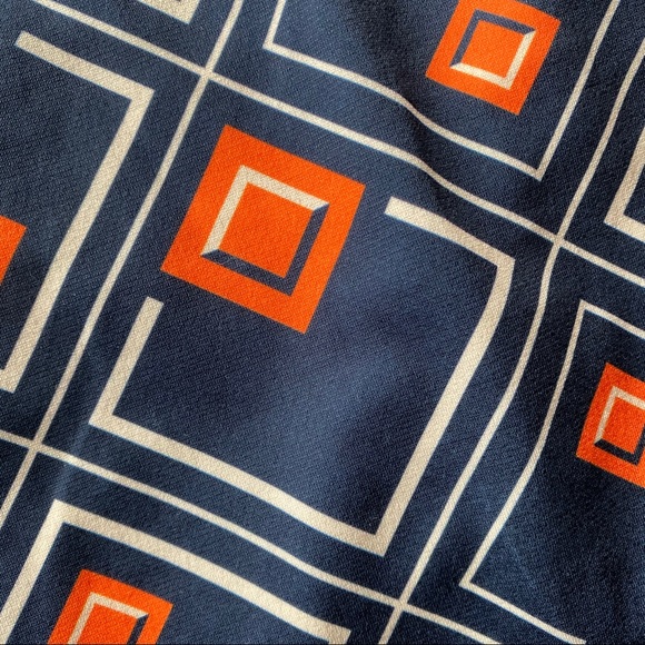 🔹 ZARA NAVY ORANGE GEOMETRIC PRINT HIGH WAIST LEGGINGS! - Picture 8 of 12